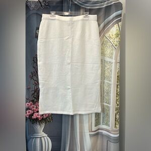 Vince Camuto Size:L Women Knit Pull On Midi Skirt Antiq White
